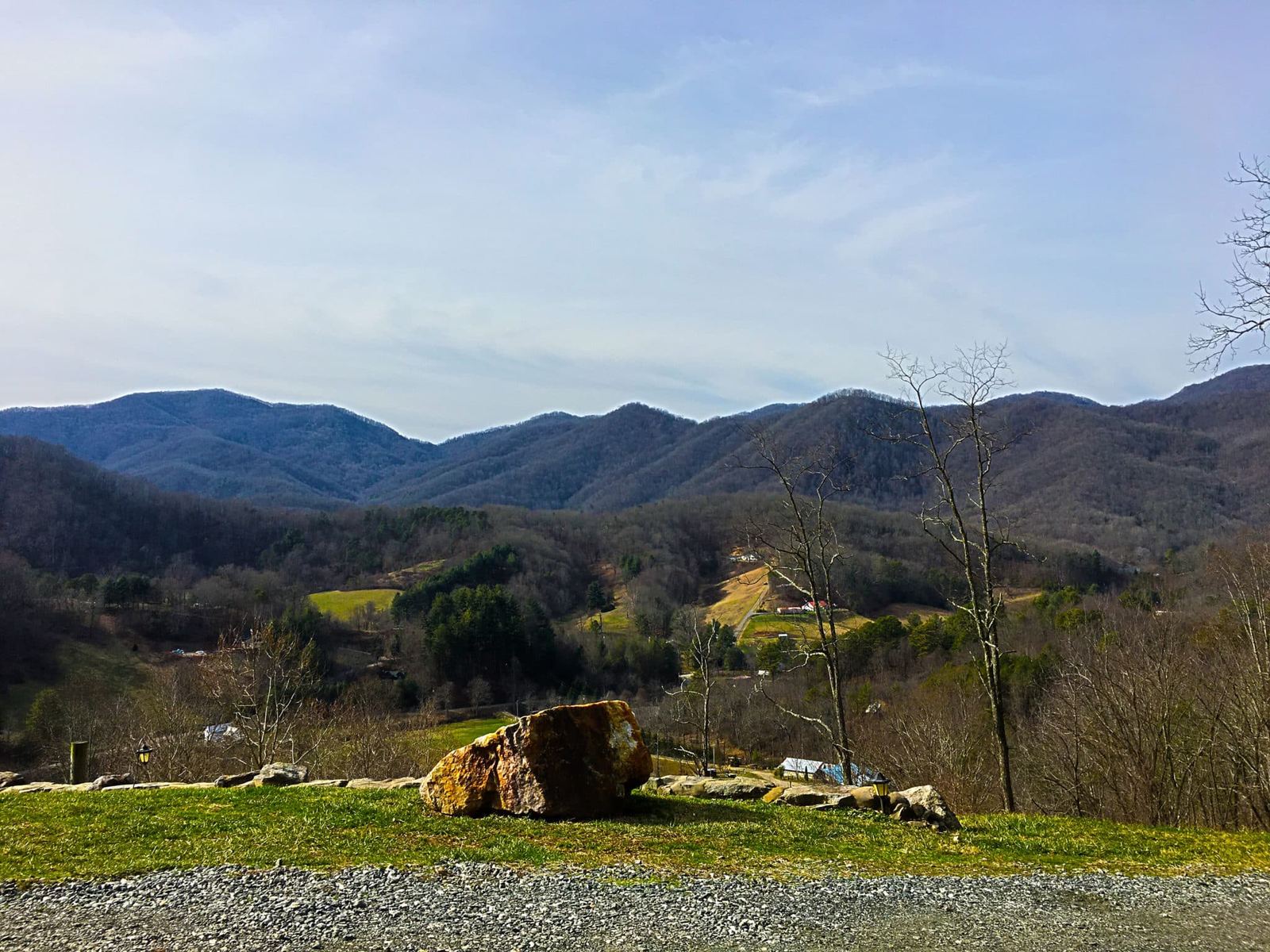 Mountain valley view from Wildberry Lodge in Leicester, NC